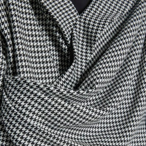 Black Dogtooth Wrap Asymmetric Top