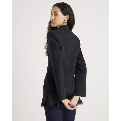 Black Double Breasted Military Blazer