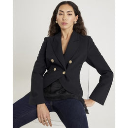 Black Double Breasted Military Blazer