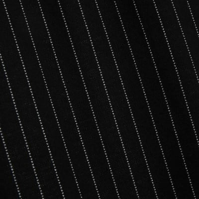 Black Drawstring Pinstripe Trousers