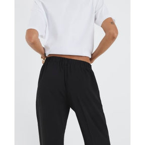 Black Elasticated Wide Leg Smart Joggers
