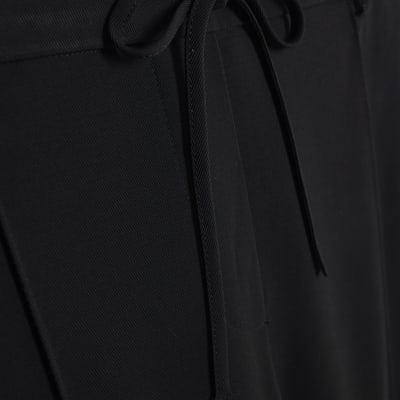 Black Elasticated Wide Leg Smart Joggers