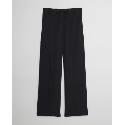Black Elasticated Wide Leg Smart Joggers