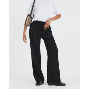 Black Elasticated Wide Leg Smart Joggers