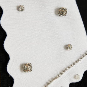 Black Embellished Collar Sleeveless Knit Top