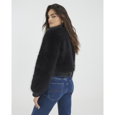 Black Faux Fur Trophy Jacket