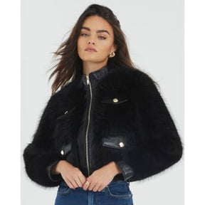 Black Faux Fur Trophy Jacket