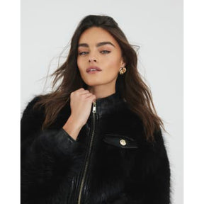 Black Faux Fur Trophy Jacket