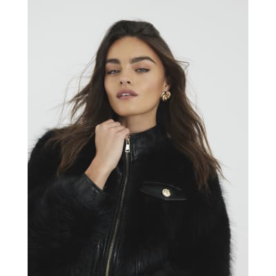 Black Faux Fur Trophy Jacket