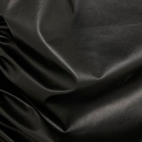 Black Faux Leather Asymmetric Metal Trim Top