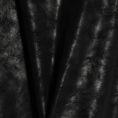 Black Faux Leather Batwing Top