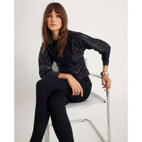 Black Faux Leather Batwing Top