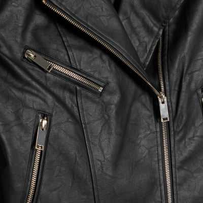 Black Faux Leather Biker Jacket