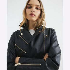 Black Faux Leather Biker Jacket