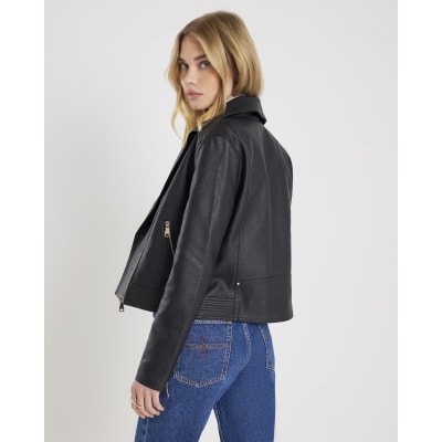 Black Faux Leather Biker Jacket