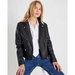 Black Faux Leather Biker Jacket
