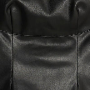 Black Faux Leather Corset Top