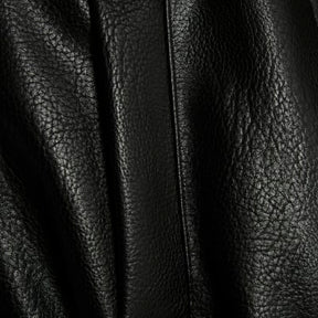 Black Faux Leather Funnel Neck Biker Jacket