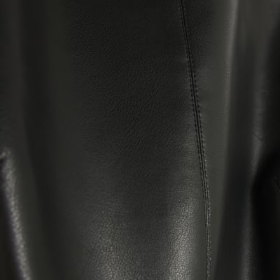 Black Faux Leather Sleeveless Top