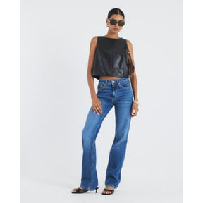 Black Faux Leather Sleeveless Top