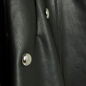 Black Faux Leather Studded Mini Skirt