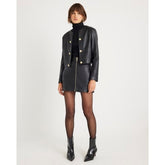 Black Faux Leather Zipped Mini Skirt