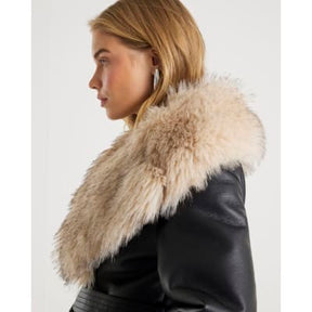 Black Faux Shearling Lined Trench Coat