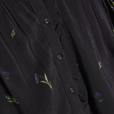 Black Floral Blouse