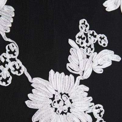 Black Floral Cornelli Mini Skirt