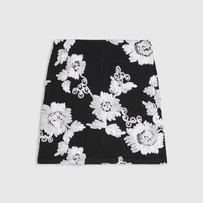 Black Floral Cornelli Mini Skirt