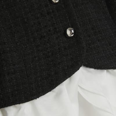 Black Frill Hem Trophy Jacket