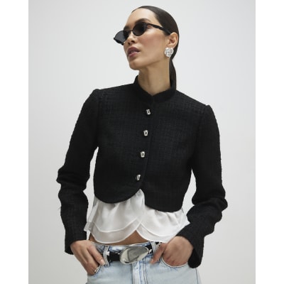 Black Frill Hem Trophy Jacket