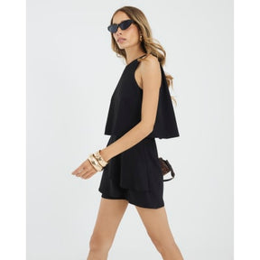 Black Frill Layered Playsuit