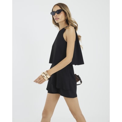 Black Frill Layered Playsuit