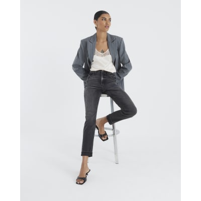 Black High Rise Mom Jeans