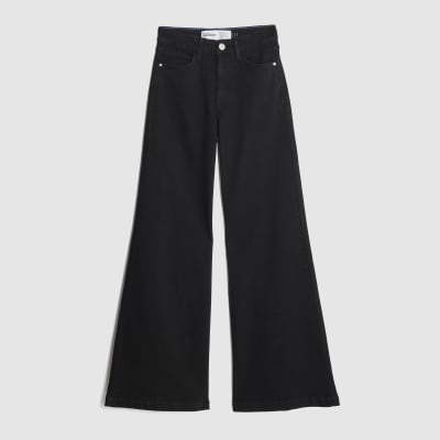 Black High Rise Palazzo Jeans