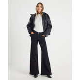 Black High Rise Palazzo Jeans