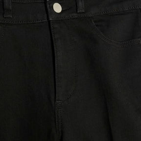 Black High Rise Relaxed Flare Jeans