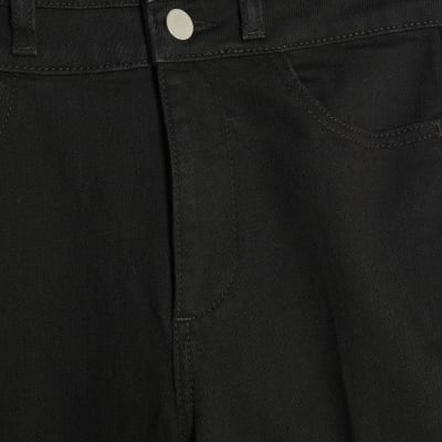 Black High Rise Relaxed Flare Jeans