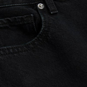 Black High Rise Relaxed Straight Leg Jeans