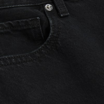 Black High Rise Relaxed Straight Leg Jeans