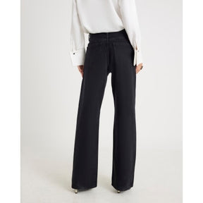 Black High Rise Relaxed Straight Leg Jeans