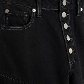 Black High Rise Relaxed Straight Leg Jeans