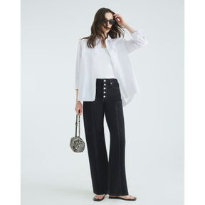 Black High Rise Relaxed Straight Leg Jeans