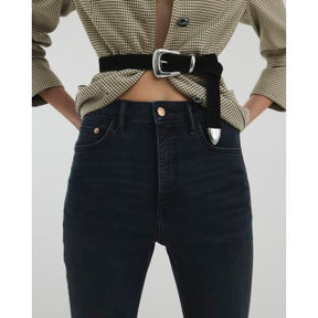 Black High Rise Tummy Hold Flared Jeans