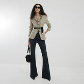 Black High Rise Tummy Hold Flared Jeans