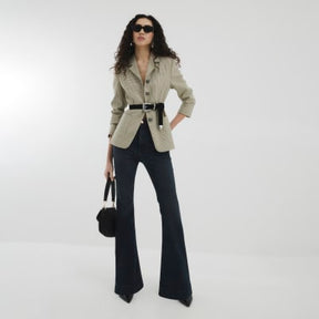 Black High Rise Tummy Hold Flared Jeans