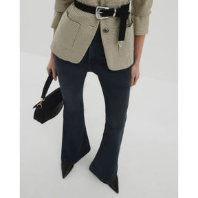 Black High Rise Tummy Hold Flared Jeans