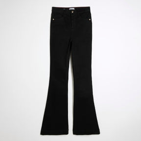 Black High Rise Tummy Hold Flared Jeans