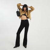 Black High Rise Tummy Hold Flared Jeans